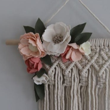 blush macrame bow holder
