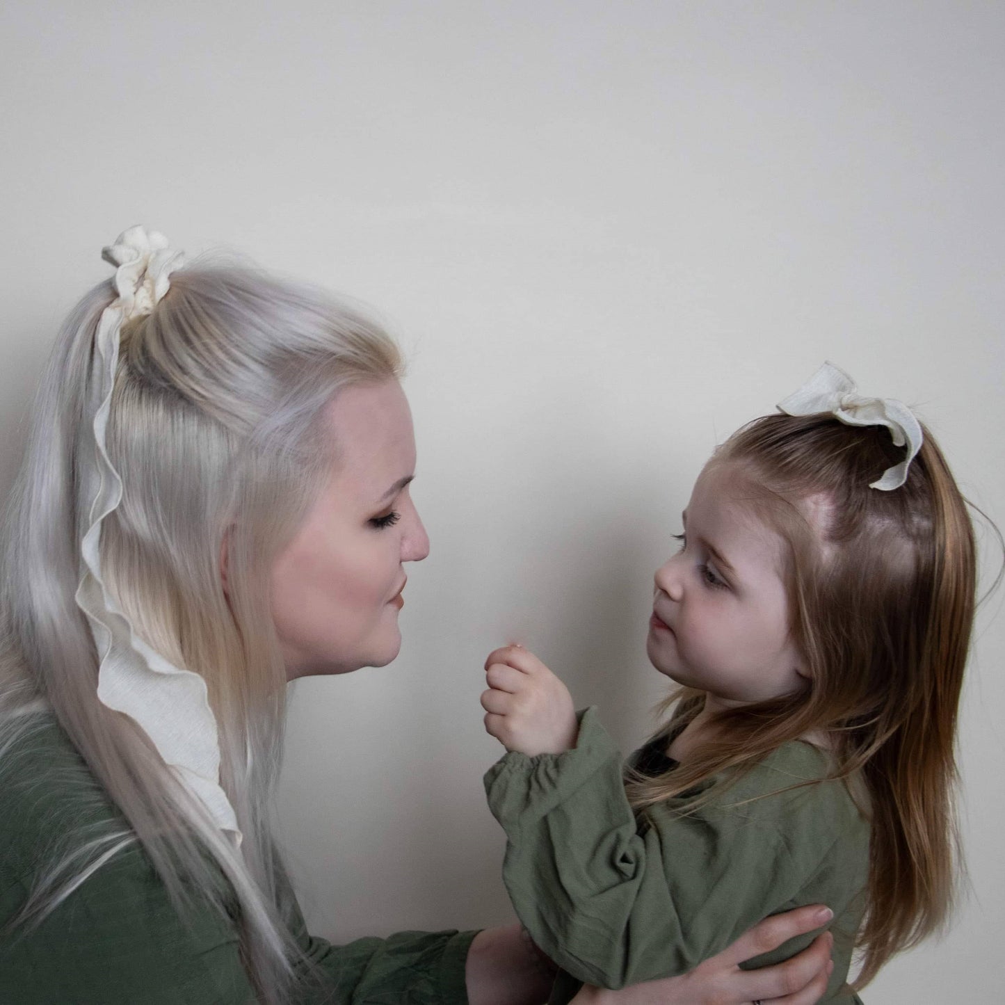 neutral striped scrunchie