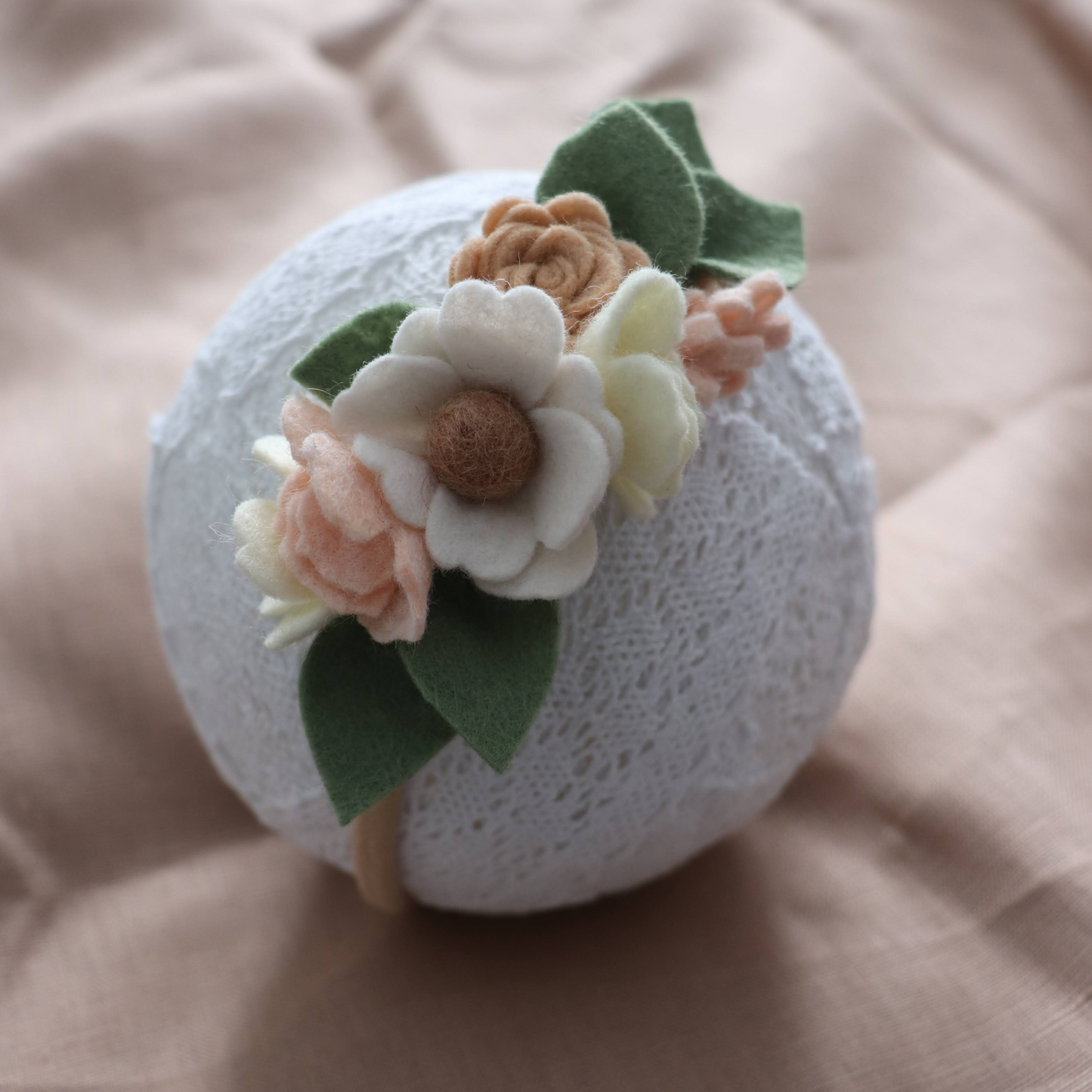 floral half crown | neutral