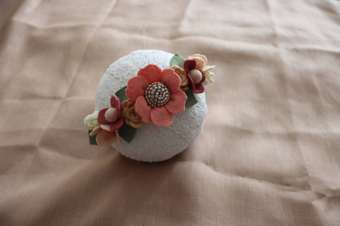 blush floral full crown