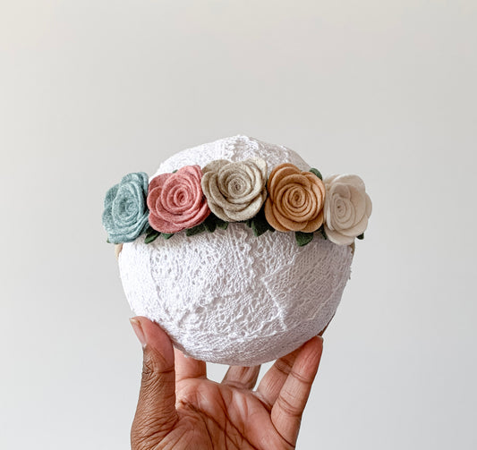 neutral roses half crown