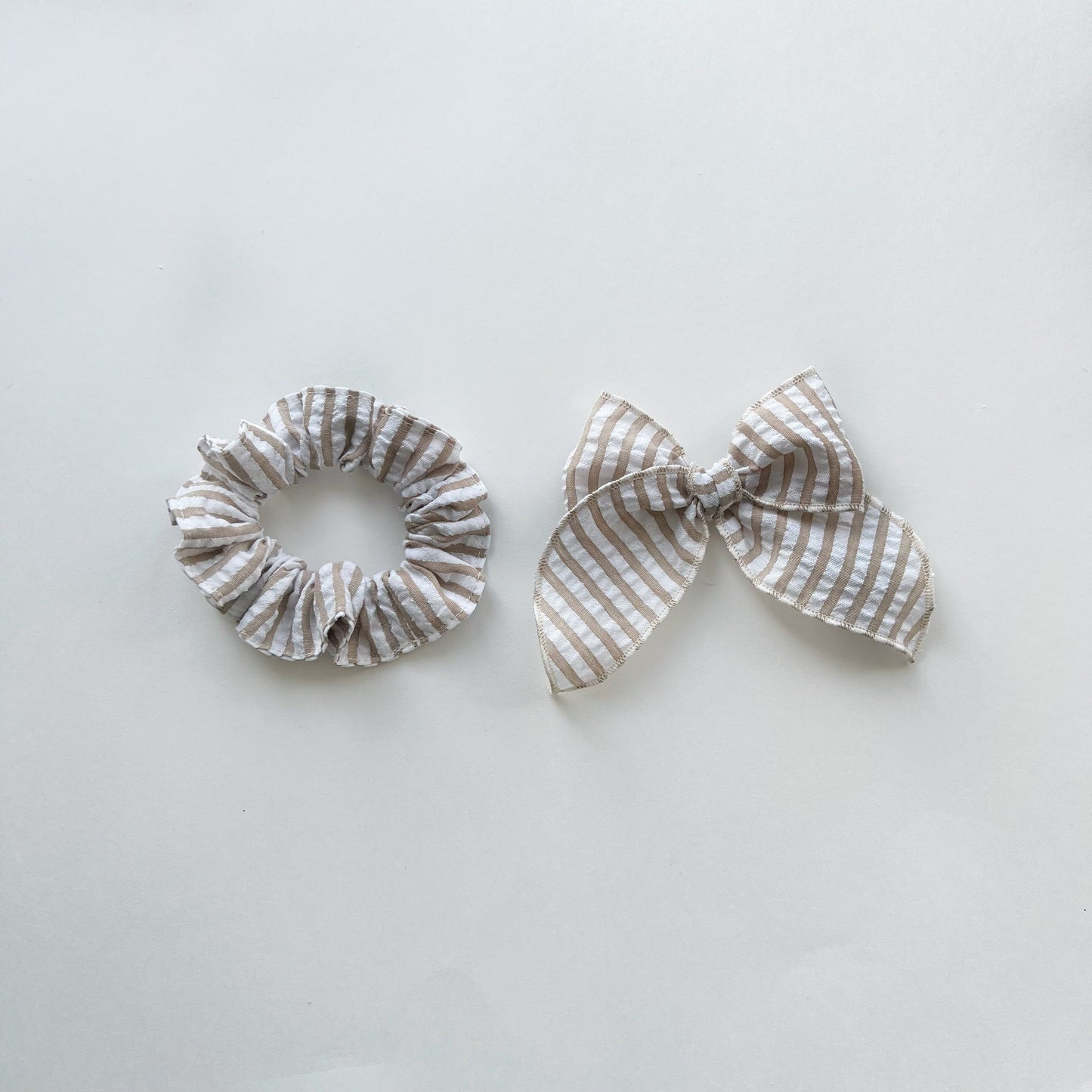 neutral striped scrunchie