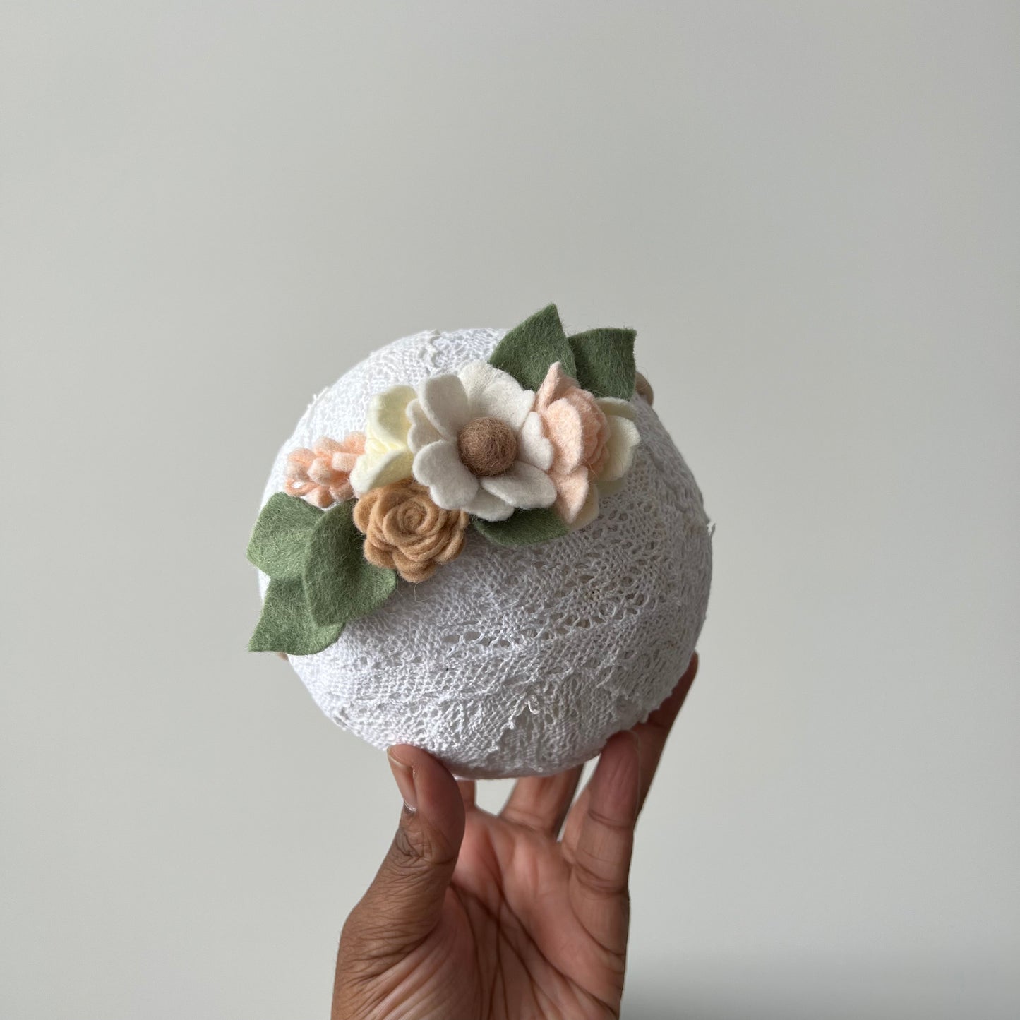 floral half crown | neutral