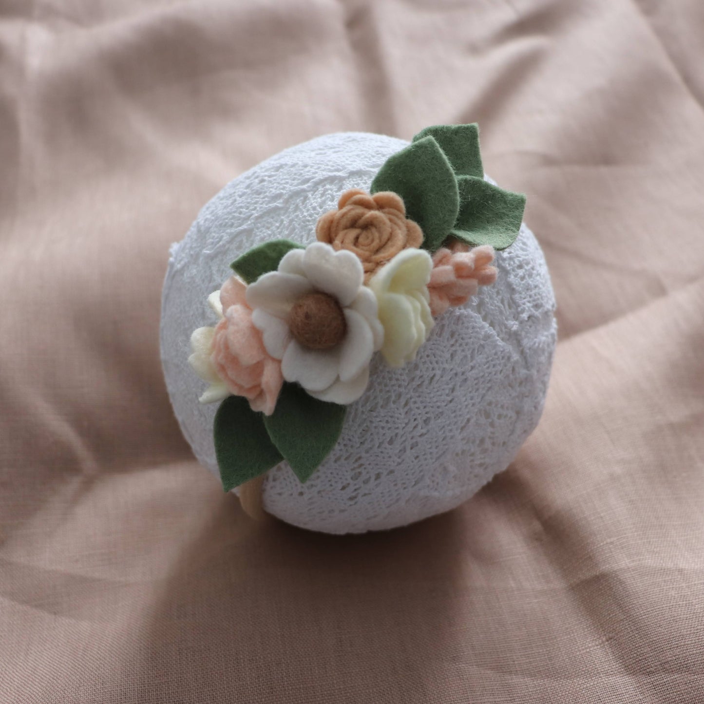floral half crown | neutral