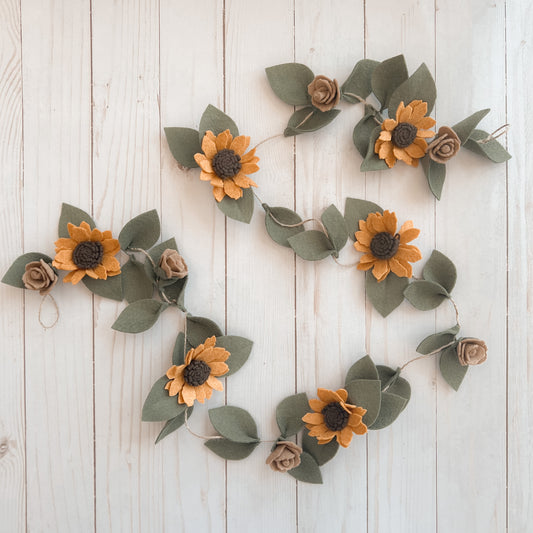 sunflower and rose garland